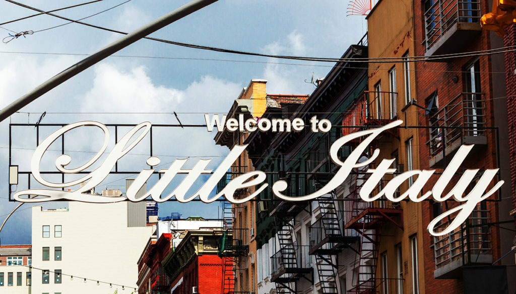 Welcome to Little Italy sign in Lower Manhattan.